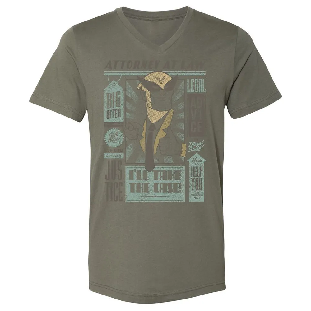 Unisex V-Neck T-Shirt - 7T4FBEZ7 - Military Green - 10