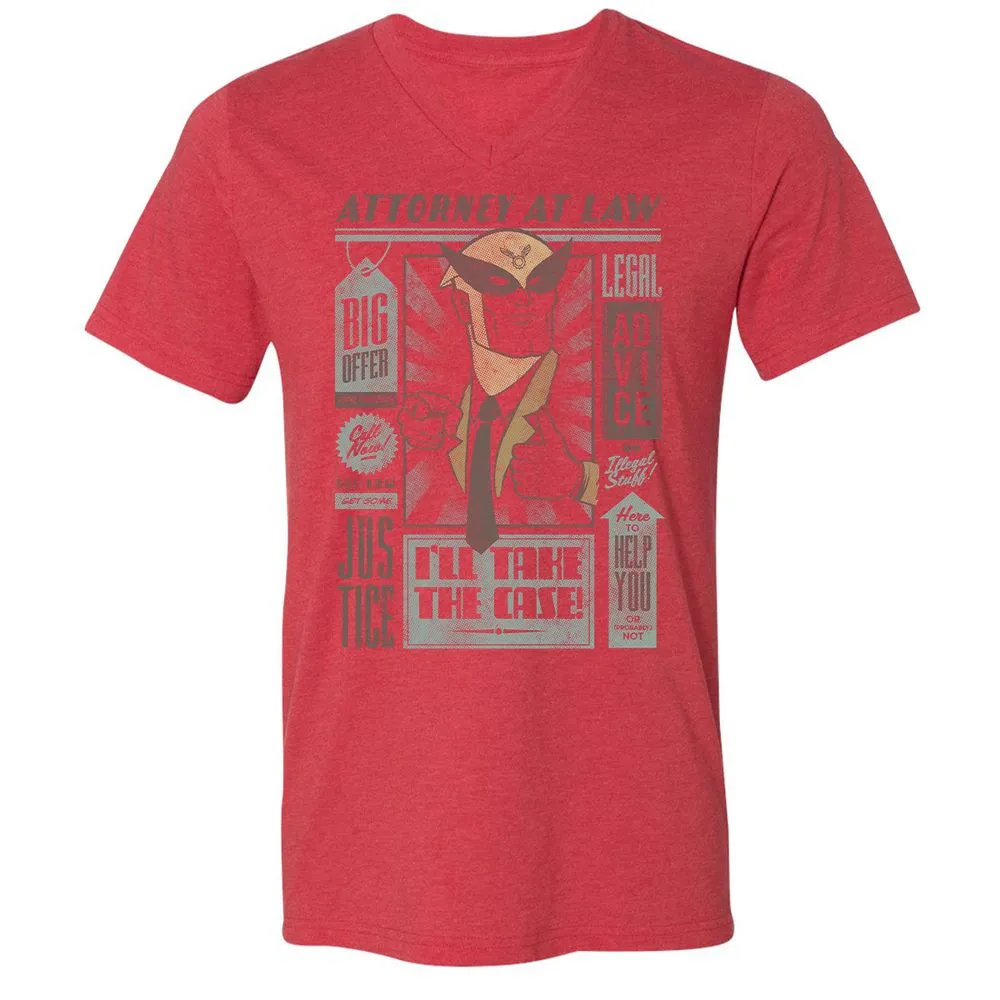 Unisex V-Neck T-Shirt - 7T4FBEZ7 - Heather Red - 5