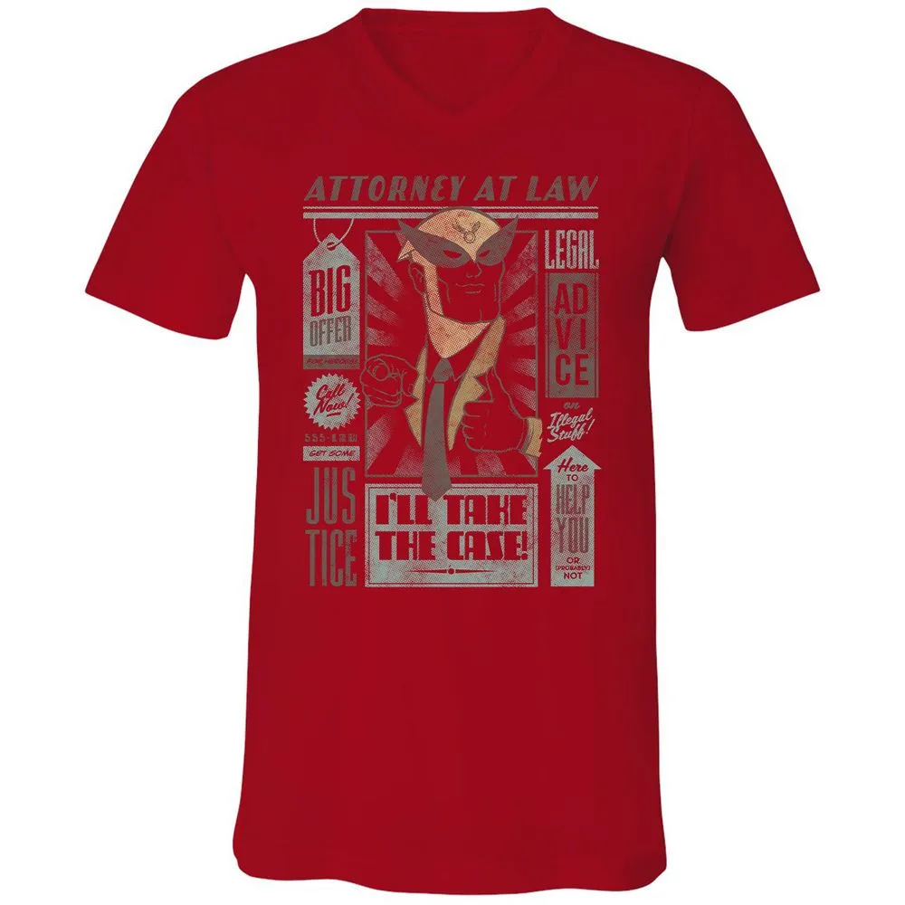 Unisex V-Neck T-Shirt - 7T4FBEZ7 - Red - 3