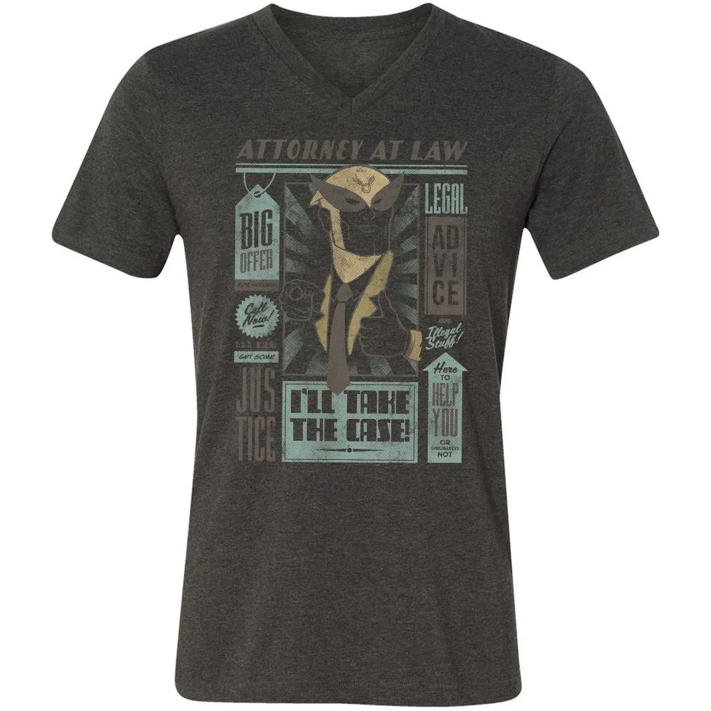 Unisex V-Neck T-Shirt - 7T4FBEZ7 - Dark Grey Heather - 8
