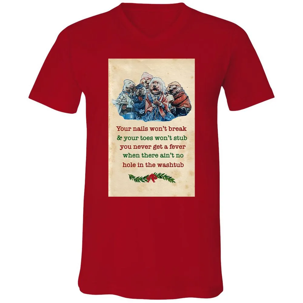 Unisex V-Neck T-Shirt - Y2C1FLXP - Red - 3