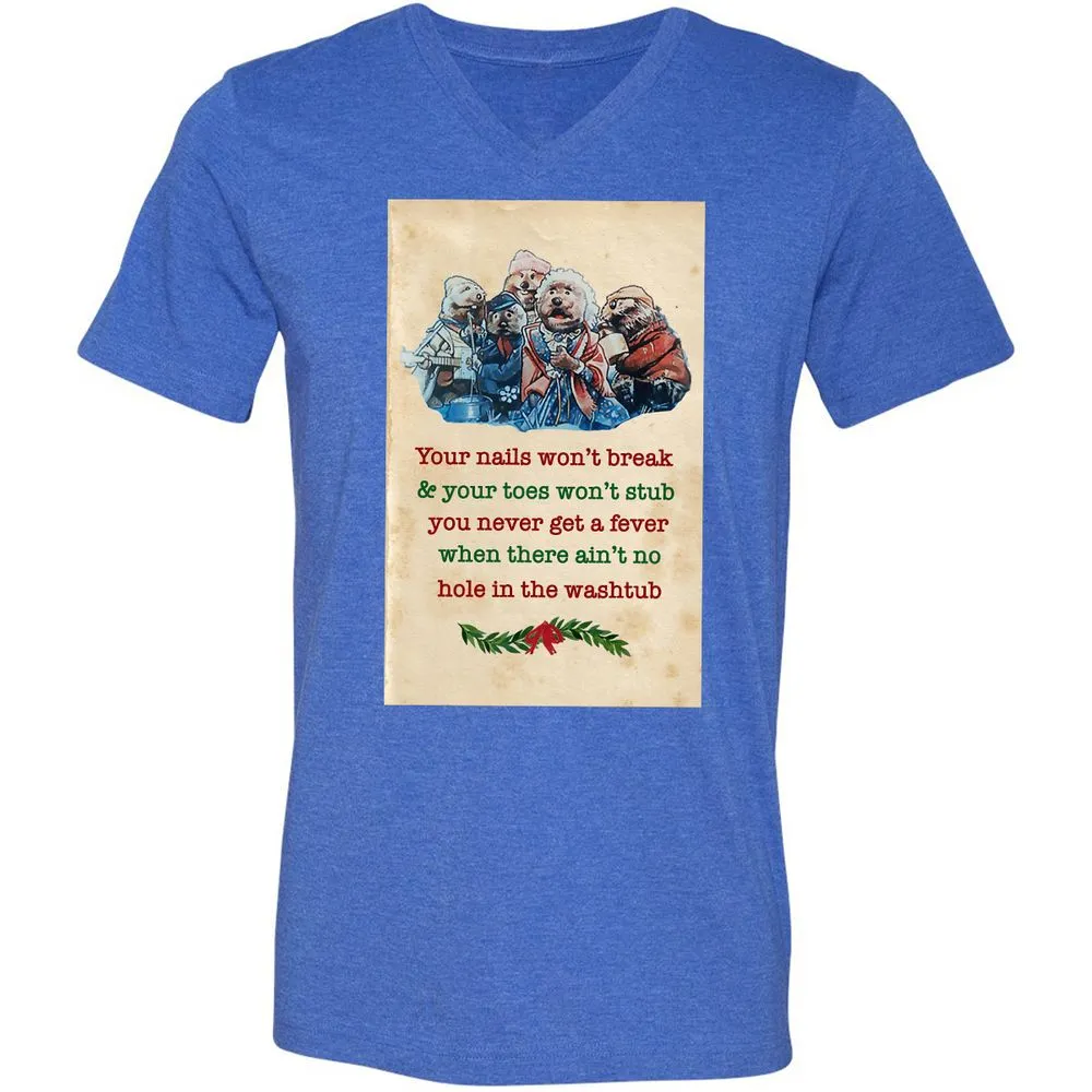 Unisex V-Neck T-Shirt - Y2C1FLXP - Heather True Royal - 14