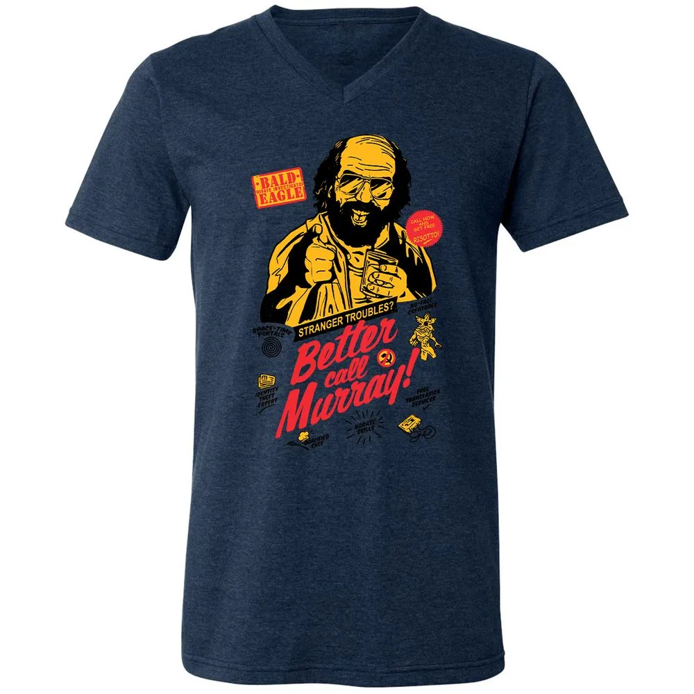 Unisex V-Neck T-Shirt - RRH3Y766 - Heather Navy - 15