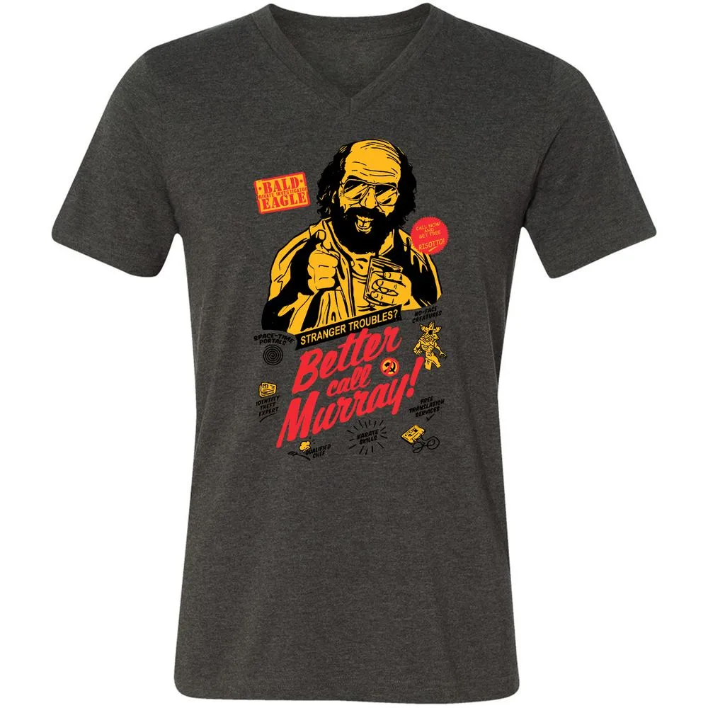 Unisex V-Neck T-Shirt - RRH3Y766 - Dark Grey Heather - 8