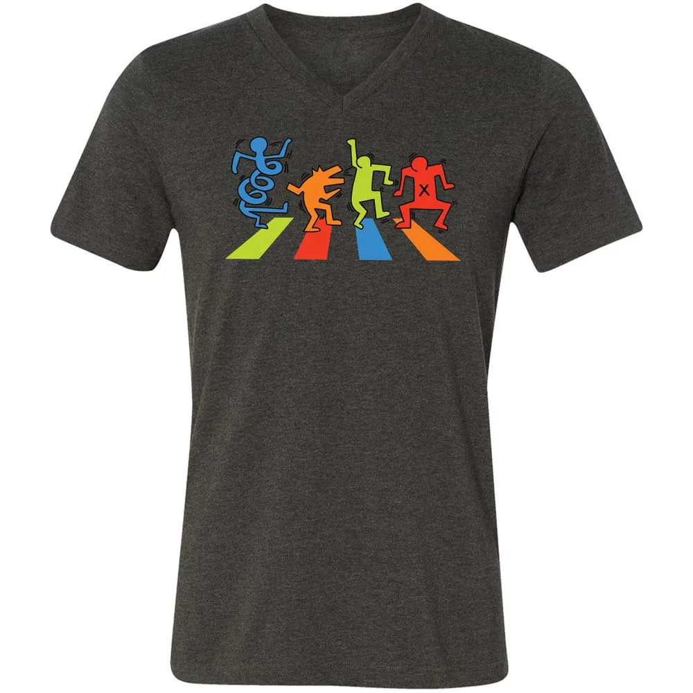 Unisex V-Neck T-Shirt - D3NVX7Z6 - Dark Grey Heather - 8
