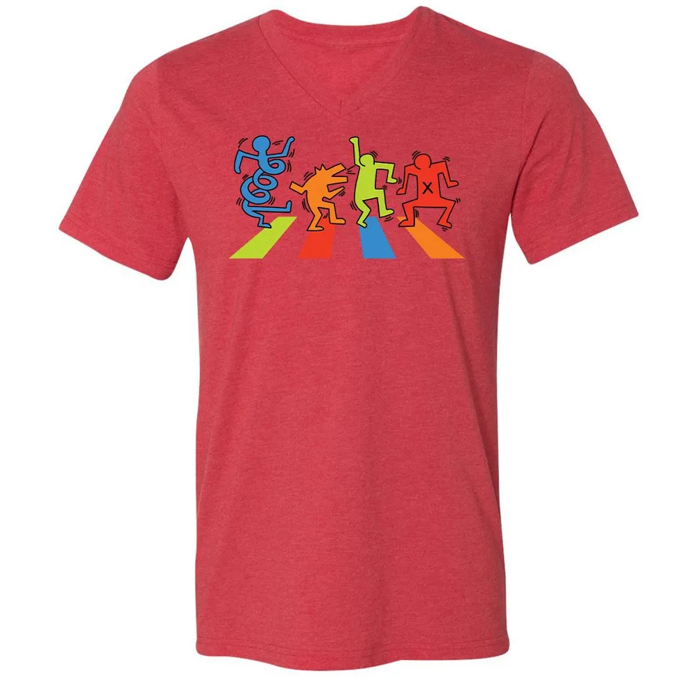 Unisex V-Neck T-Shirt - D3NVX7Z6 - Heather Red - 5