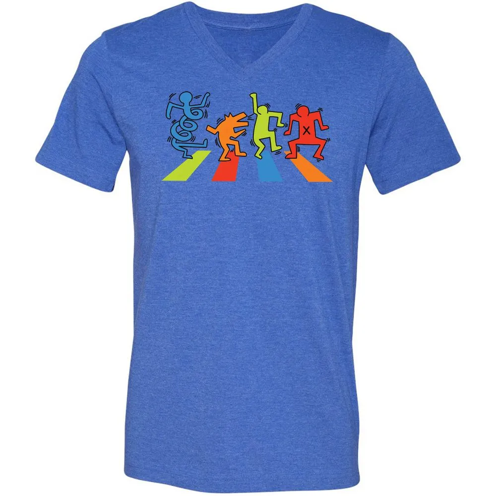 Unisex V-Neck T-Shirt - D3NVX7Z6 - Heather True Royal - 14