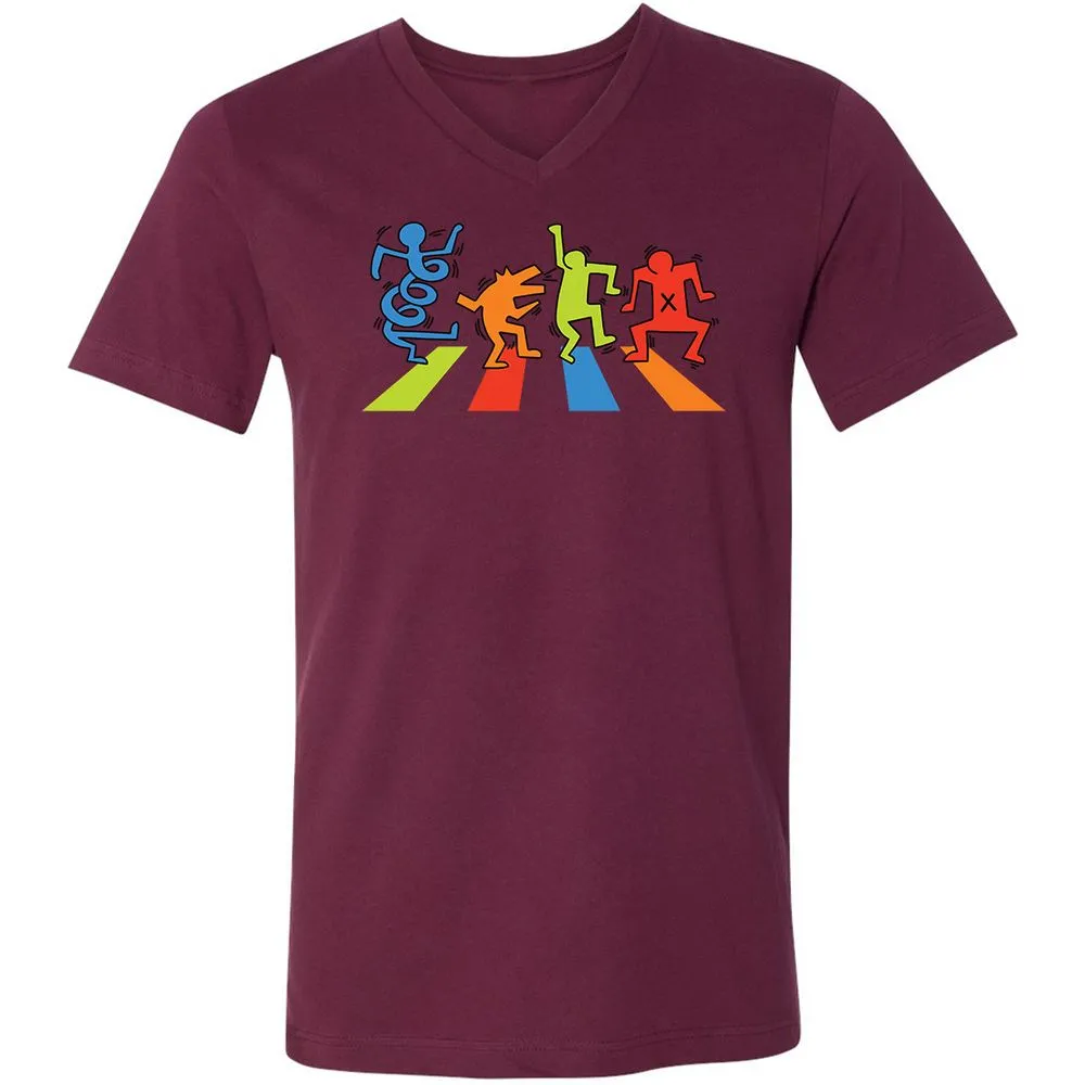 Unisex V-Neck T-Shirt - D3NVX7Z6 - Maroon - 6