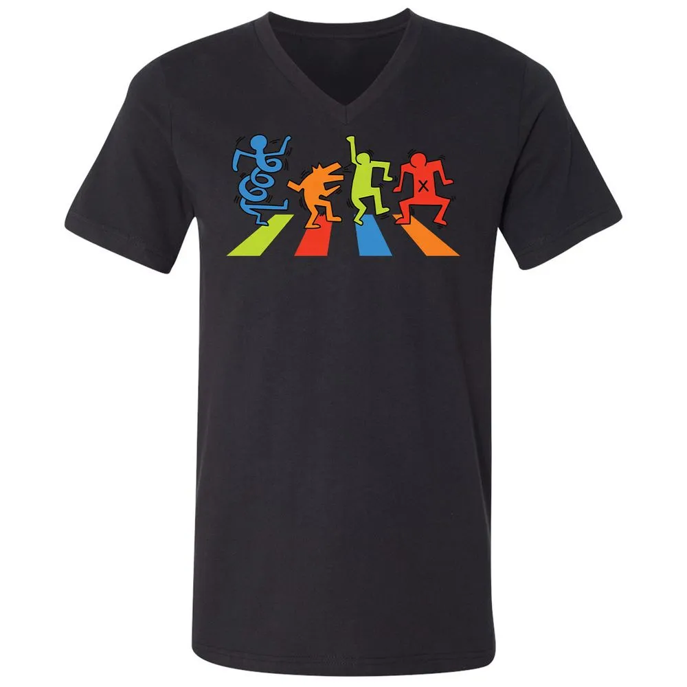 Unisex V-Neck T-Shirt - D3NVX7Z6 - Black - 16
