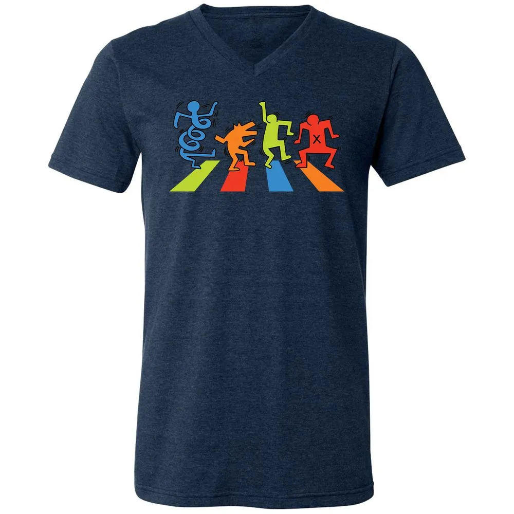 Unisex V-Neck T-Shirt - D3NVX7Z6 - Heather Navy - 15