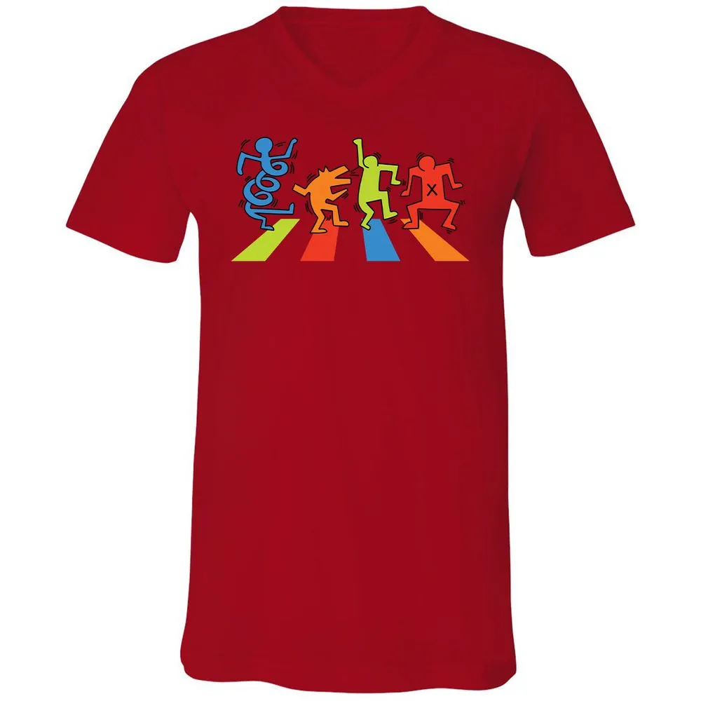 Unisex V-Neck T-Shirt - D3NVX7Z6 - Red - 3
