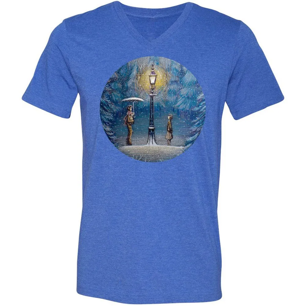 Unisex V-Neck T-Shirt - SWF6ENT3 - Heather True Royal - 14