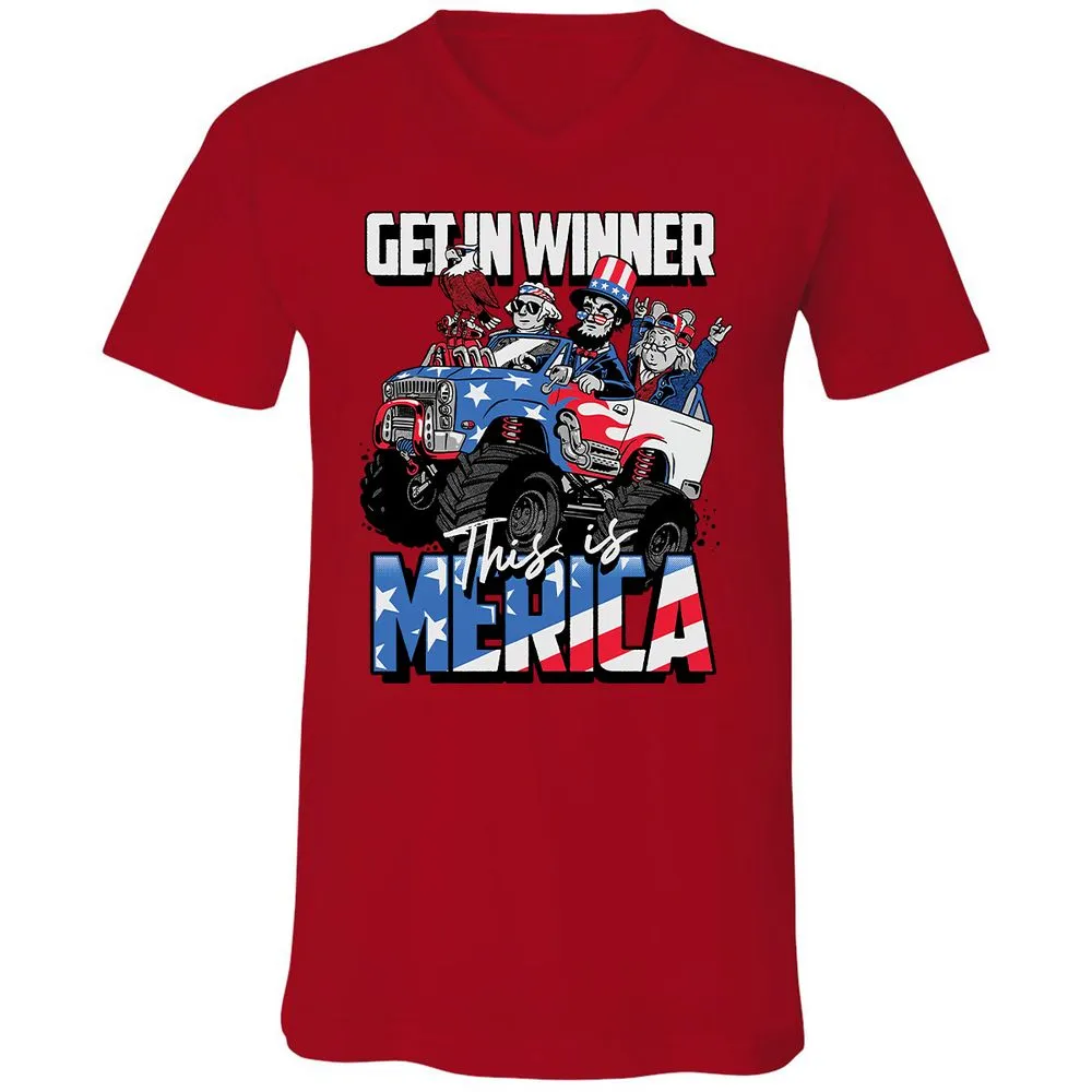 Unisex V-Neck T-Shirt - N9Q2Z1DL - Red - 3