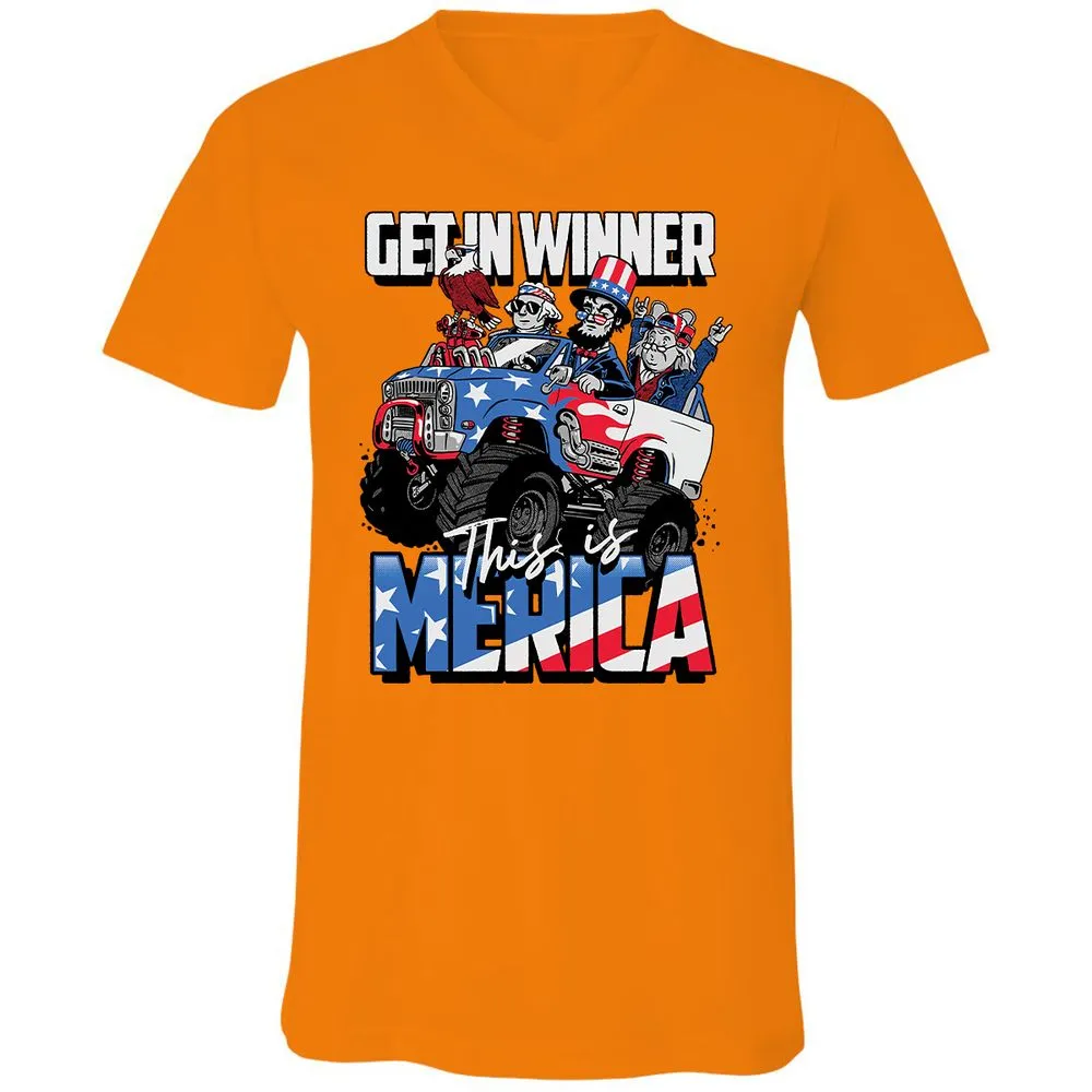 Unisex V-Neck T-Shirt - N9Q2Z1DL - Orange - 11