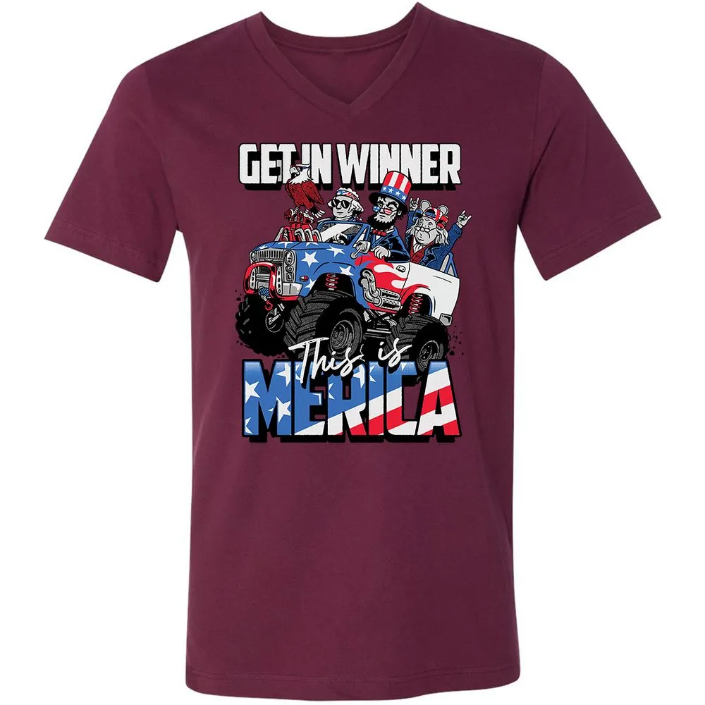 Unisex V-Neck T-Shirt - N9Q2Z1DL - Maroon - 6