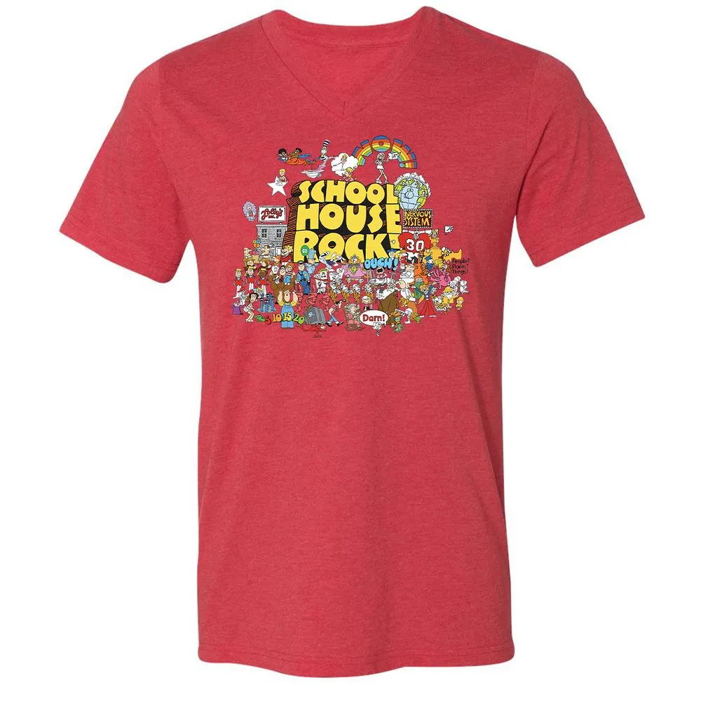 Unisex V-Neck T-Shirt - 9JCS4MXS - Heather Red - 5