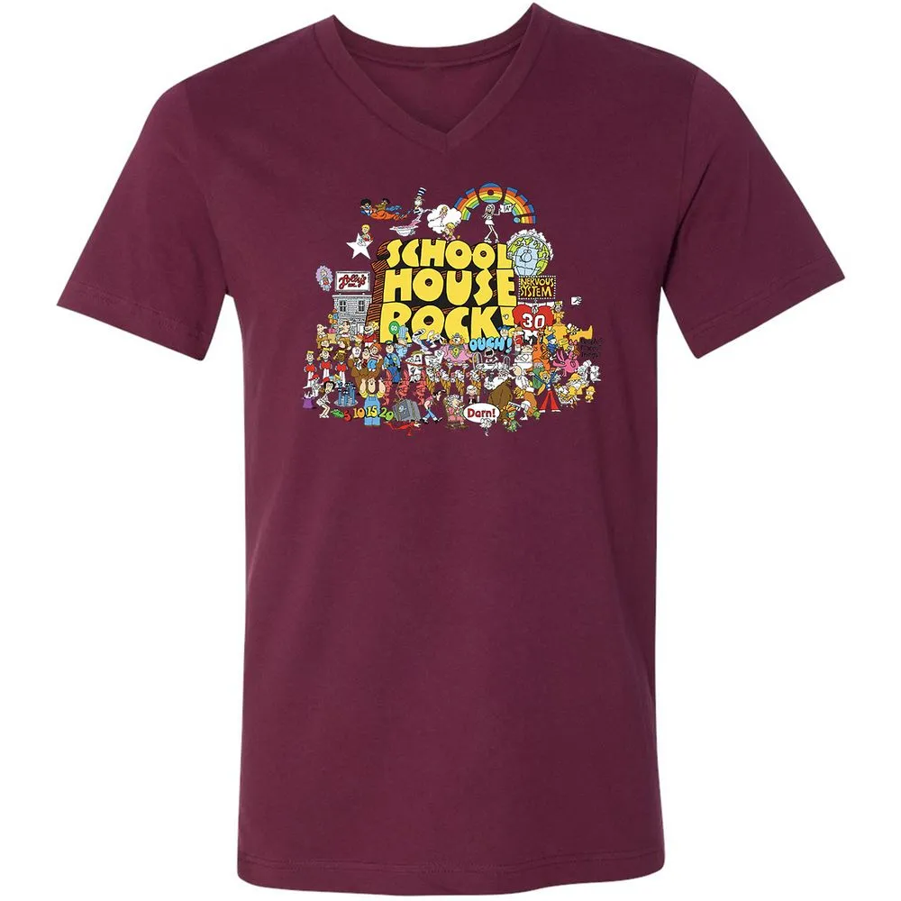 Unisex V-Neck T-Shirt - 9JCS4MXS - Maroon - 6