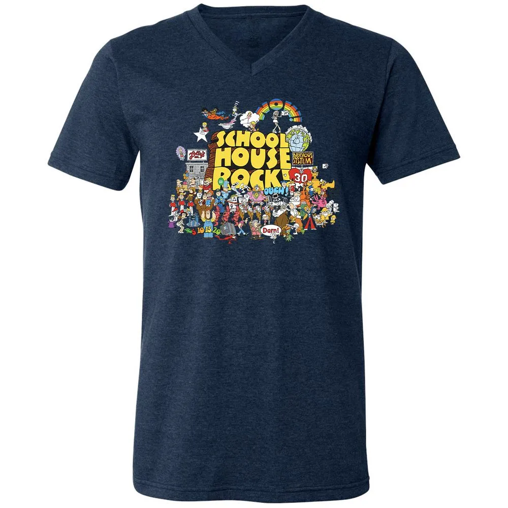 Unisex V-Neck T-Shirt - 9JCS4MXS - Heather Navy - 15
