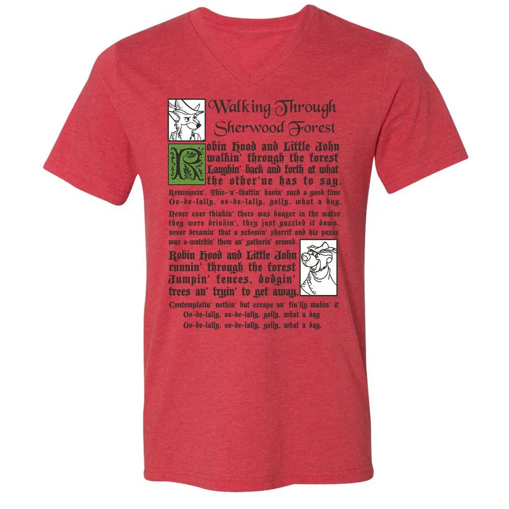 Unisex V-Neck T-Shirt - A6LYJTGA - Heather Red - 5