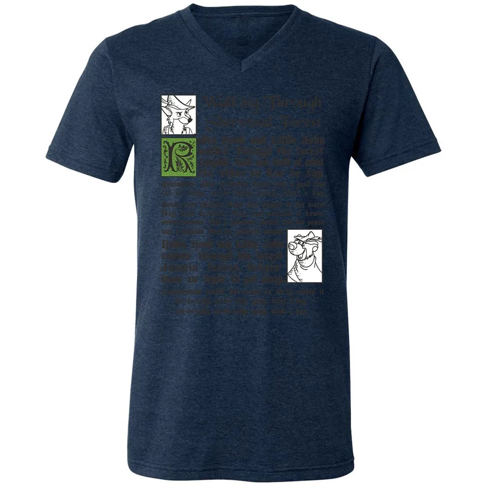 Unisex V-Neck T-Shirt - A6LYJTGA - Heather Navy - 15