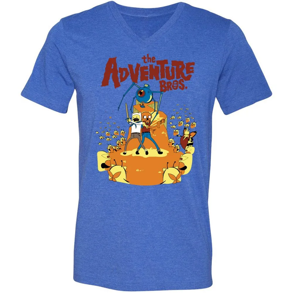 Unisex V-Neck T-Shirt - 6MTN8LAS - Heather True Royal - 14