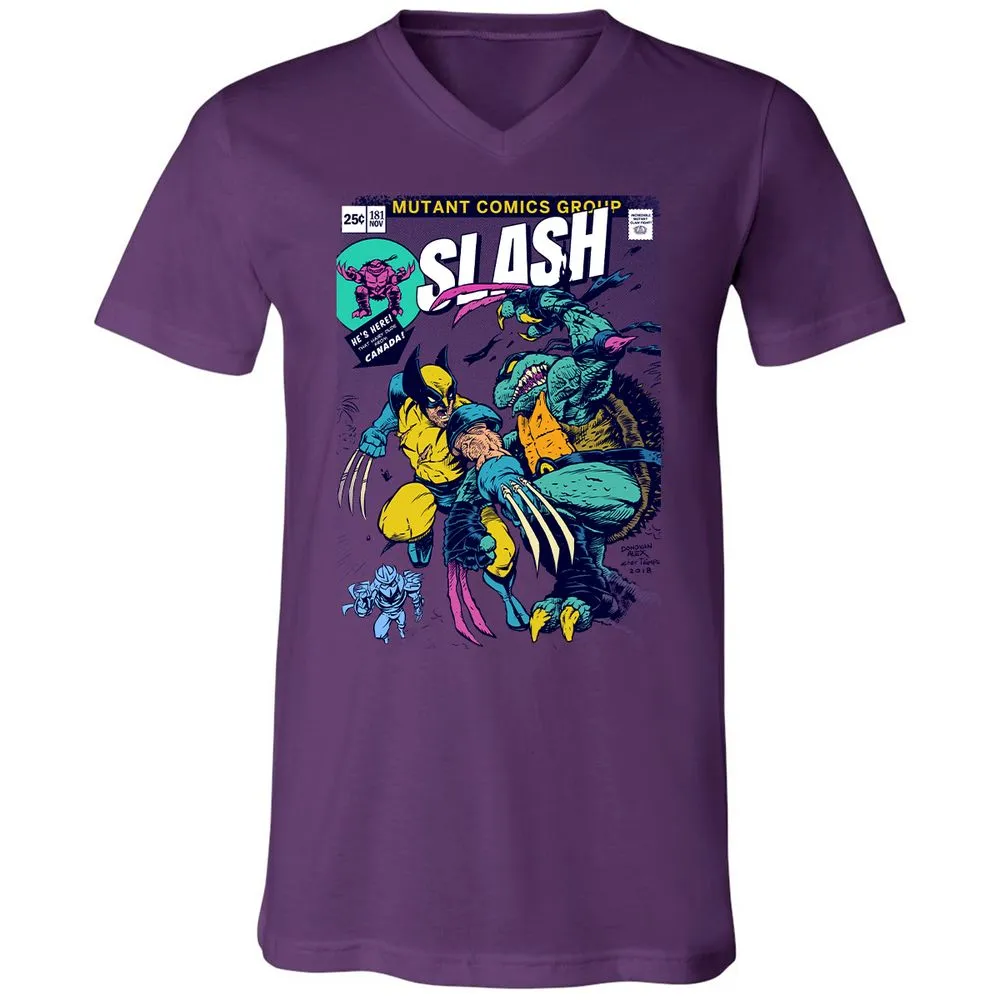 Unisex V-Neck T-Shirt - 9GPXKKDJ - Team Purple - 2