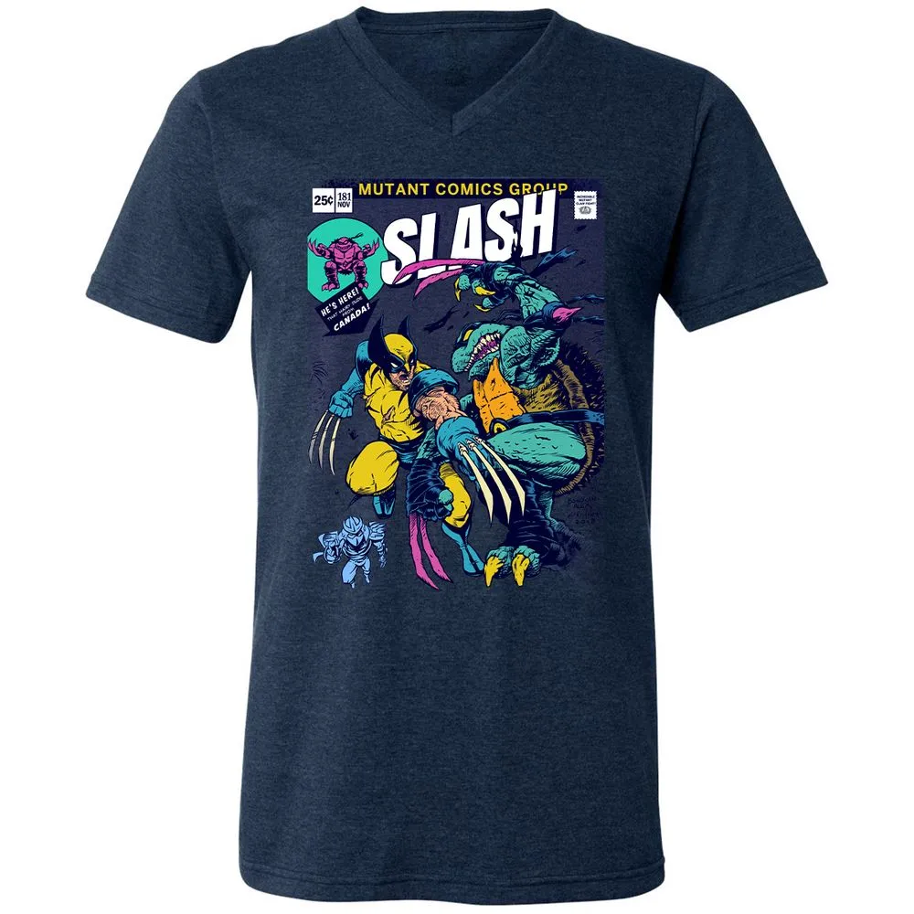 Unisex V-Neck T-Shirt - 9GPXKKDJ - Heather Navy - 15