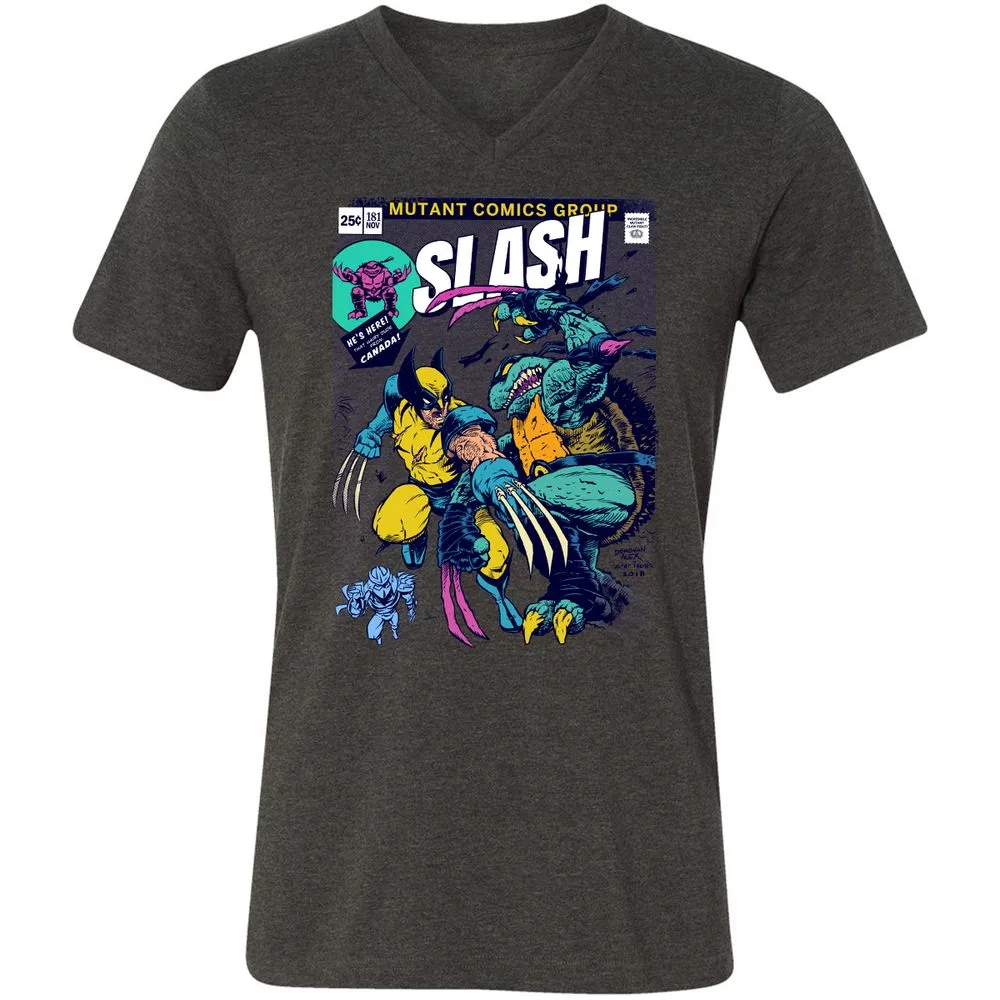 Unisex V-Neck T-Shirt - 9GPXKKDJ - Dark Grey Heather - 8