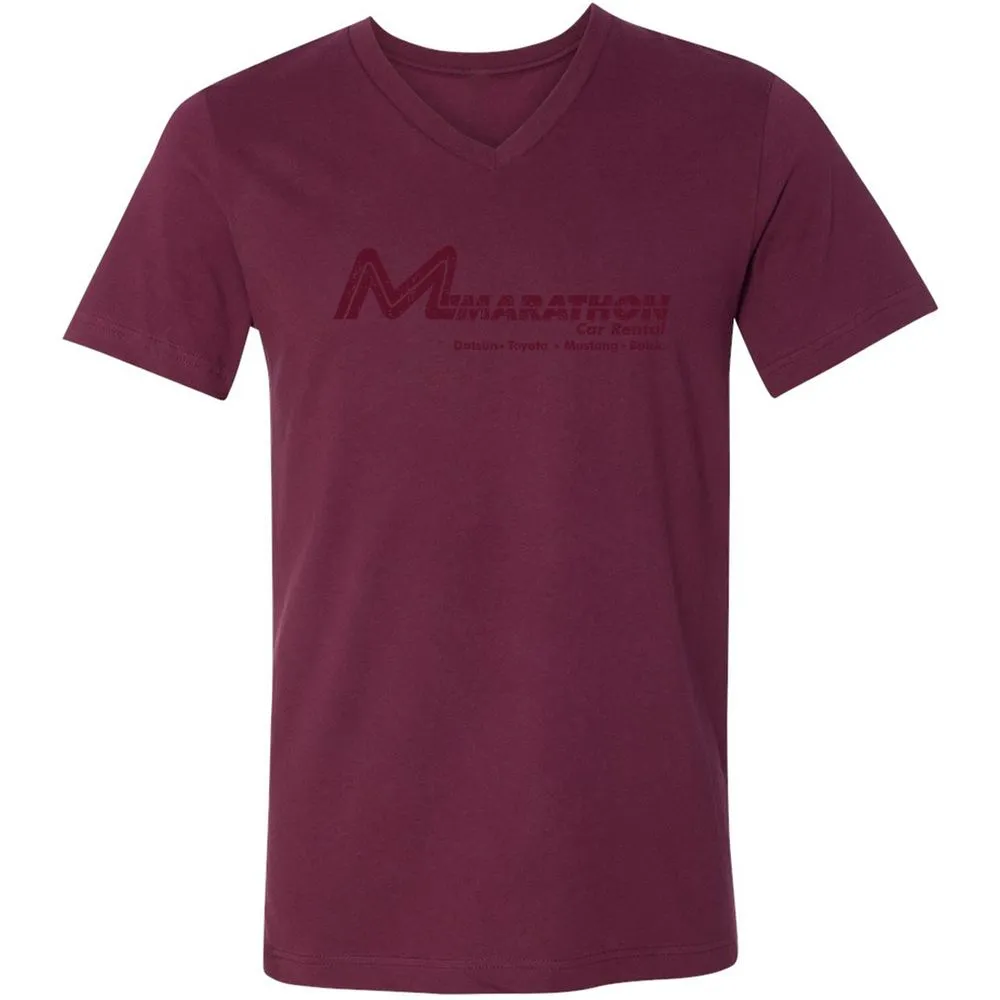 Unisex V-Neck T-Shirt - L6JBT89W - Maroon - 6