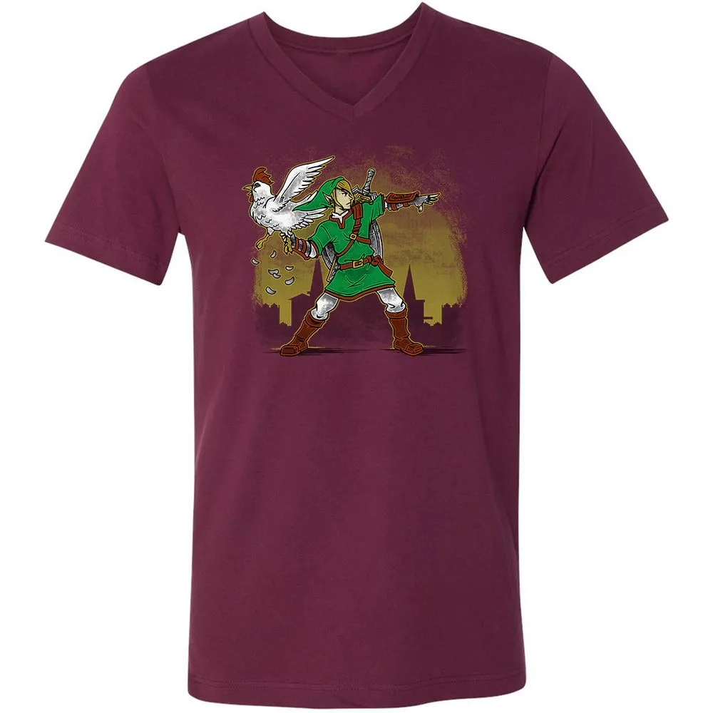 Unisex V-Neck T-Shirt - 22X2TYXZ - Maroon - 6