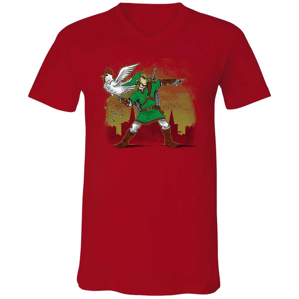 Unisex V-Neck T-Shirt - 22X2TYXZ - Red - 3