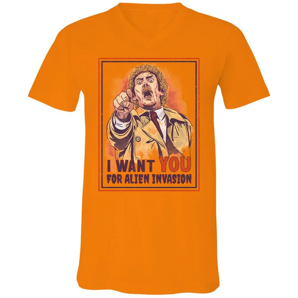 Unisex V-Neck T-Shirt - 4N2LMQPR - Orange - 11