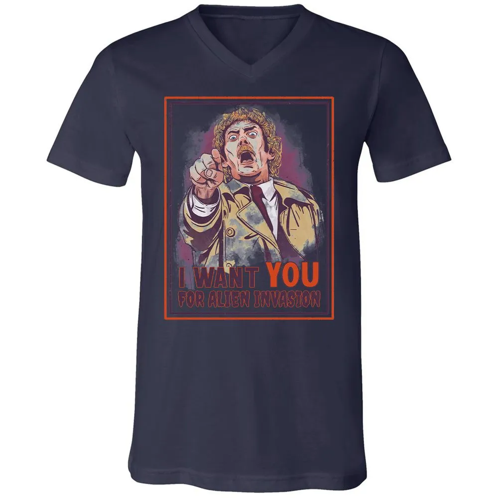 Unisex V-Neck T-Shirt - 4N2LMQPR - Navy - 9