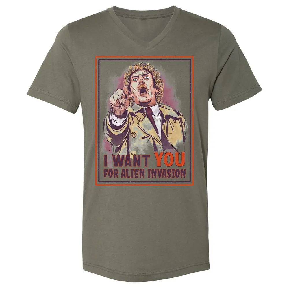 Unisex V-Neck T-Shirt - 4N2LMQPR - Military Green - 10
