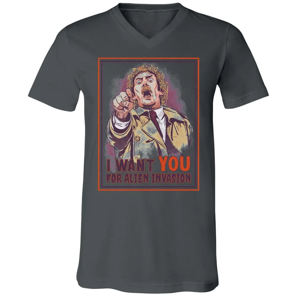 Unisex V-Neck T-Shirt - 4N2LMQPR - Asphalt - 12