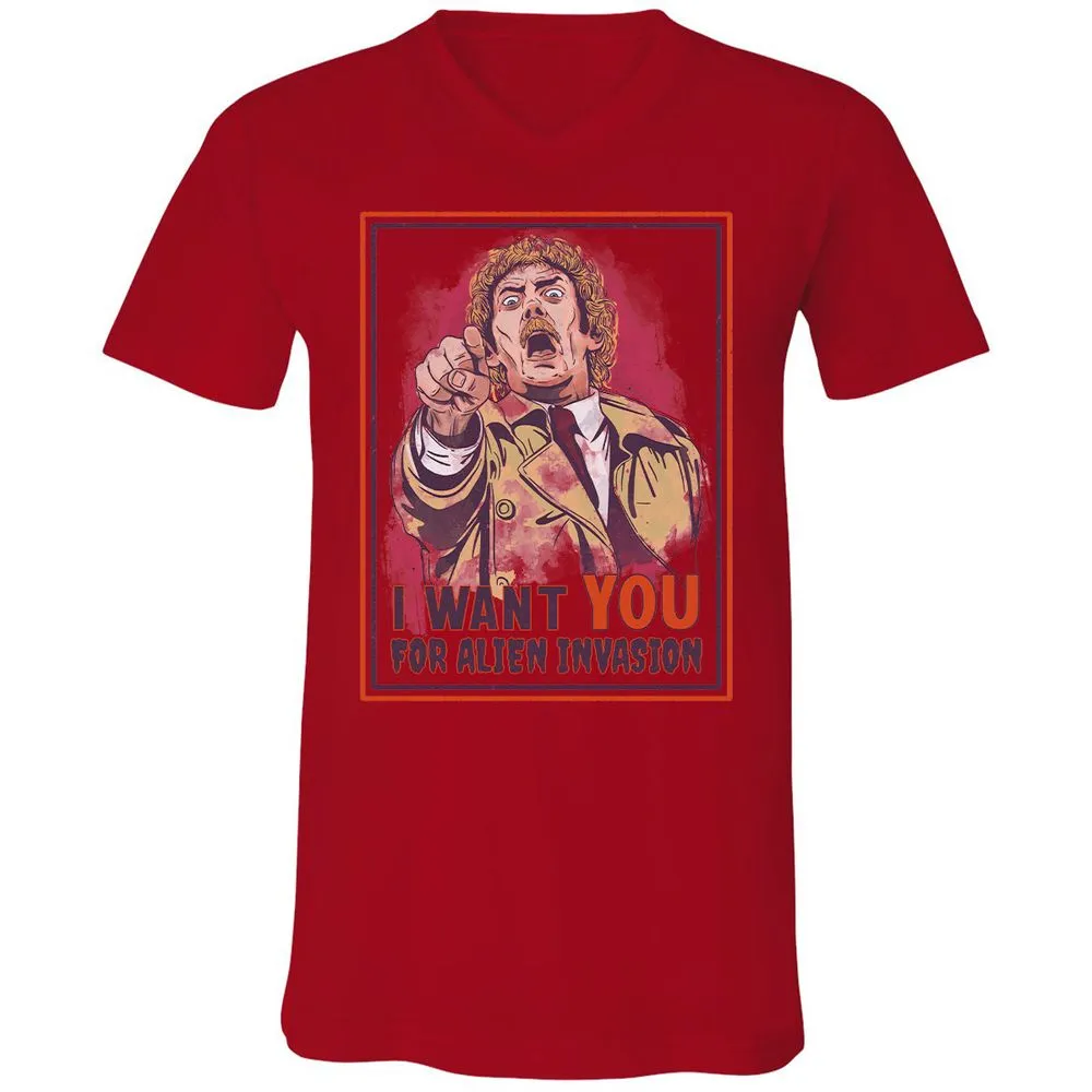 Unisex V-Neck T-Shirt - 4N2LMQPR - Red - 3