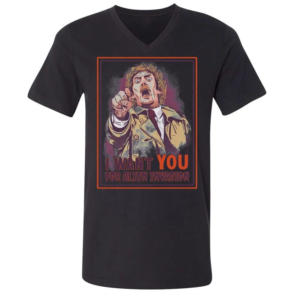 Unisex V-Neck T-Shirt - 4N2LMQPR - Black - 16