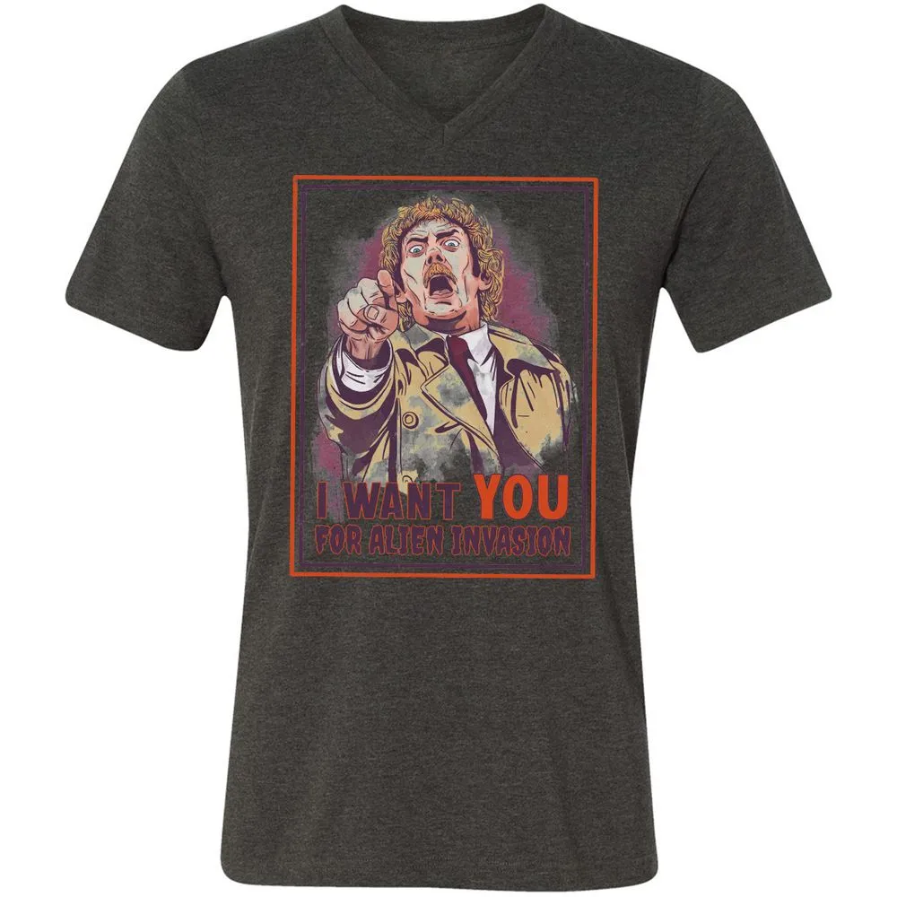 Unisex V-Neck T-Shirt - 4N2LMQPR - Dark Grey Heather - 8