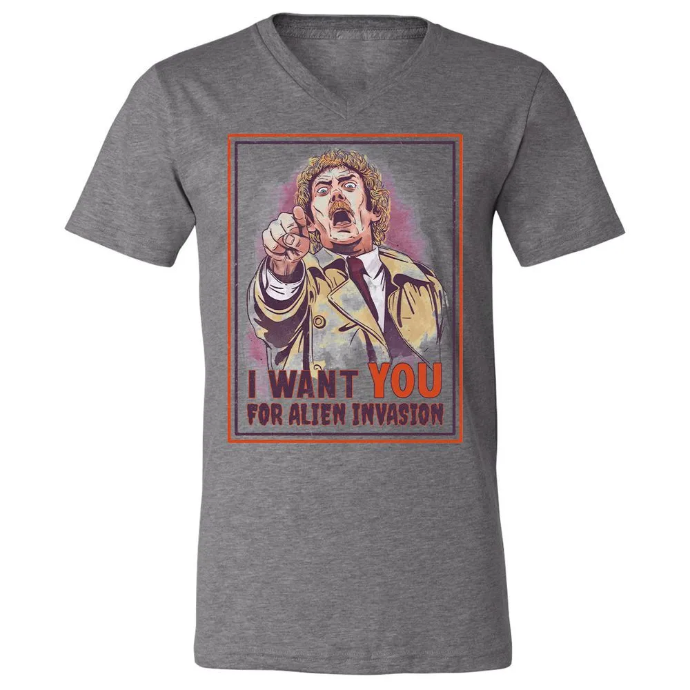 Unisex V-Neck T-Shirt - 4N2LMQPR - Deep Heather - 13