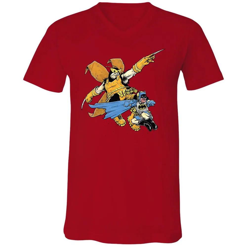 Unisex V-Neck T-Shirt - 97K9RF4C - Red - 3