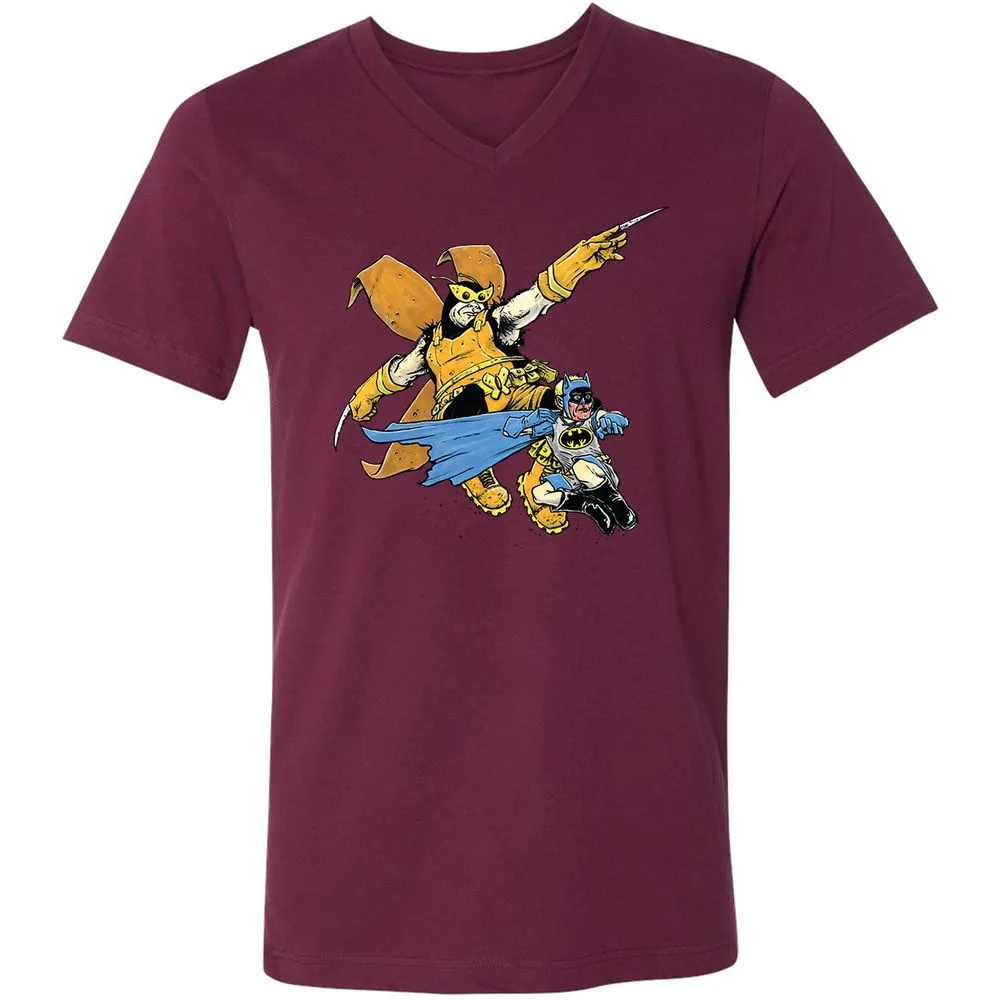 Unisex V-Neck T-Shirt - 97K9RF4C - Maroon - 6