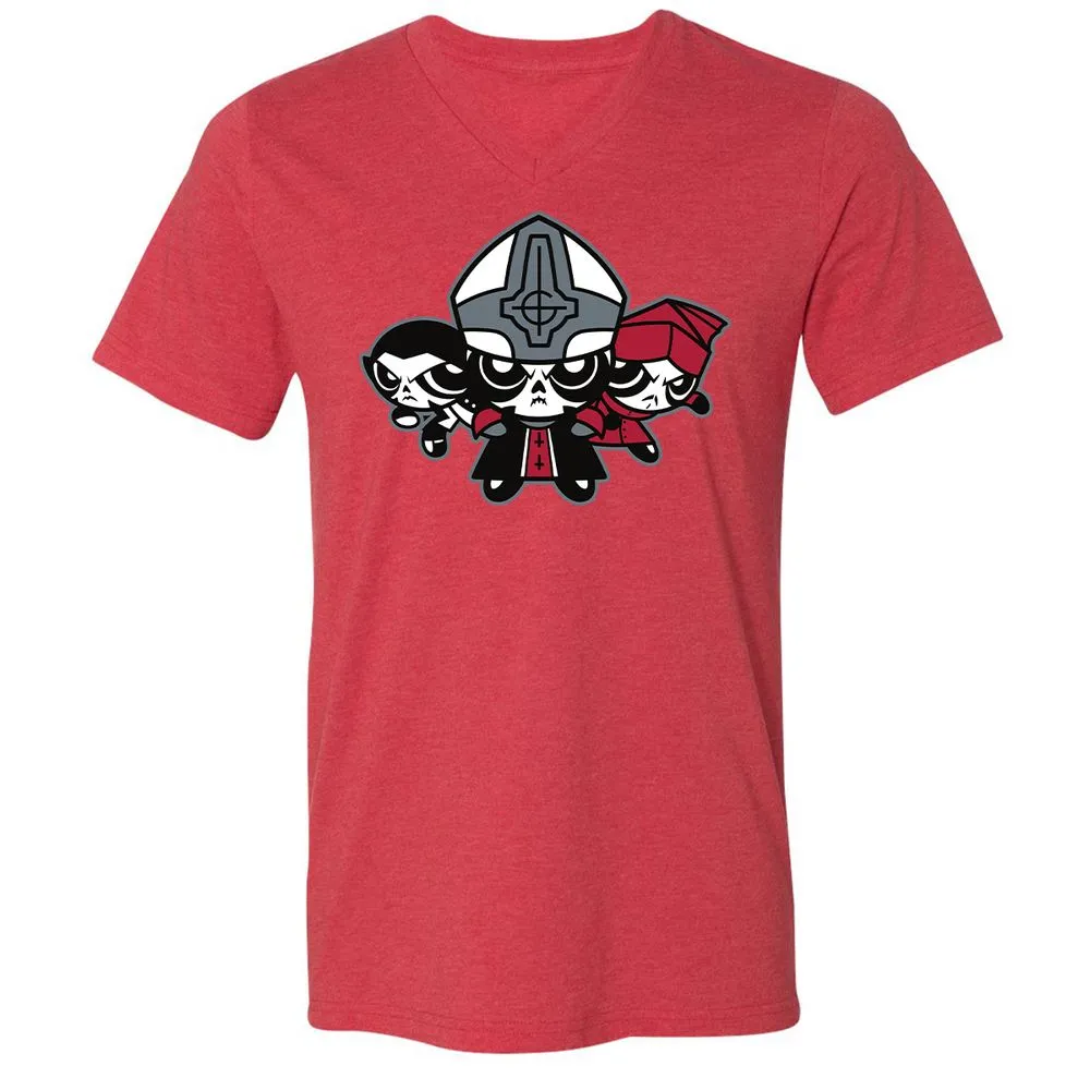 Unisex V-Neck T-Shirt - A5WJEP5Z - Heather Red - 5
