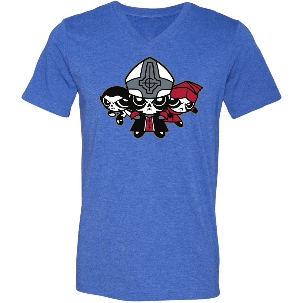 Unisex V-Neck T-Shirt - A5WJEP5Z - Heather True Royal - 14