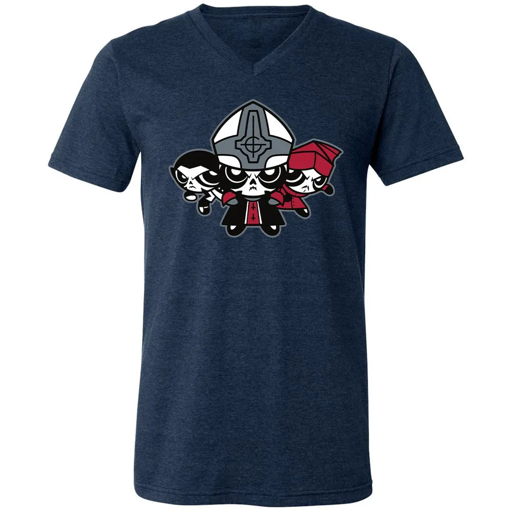 Unisex V-Neck T-Shirt - A5WJEP5Z - Heather Navy - 15