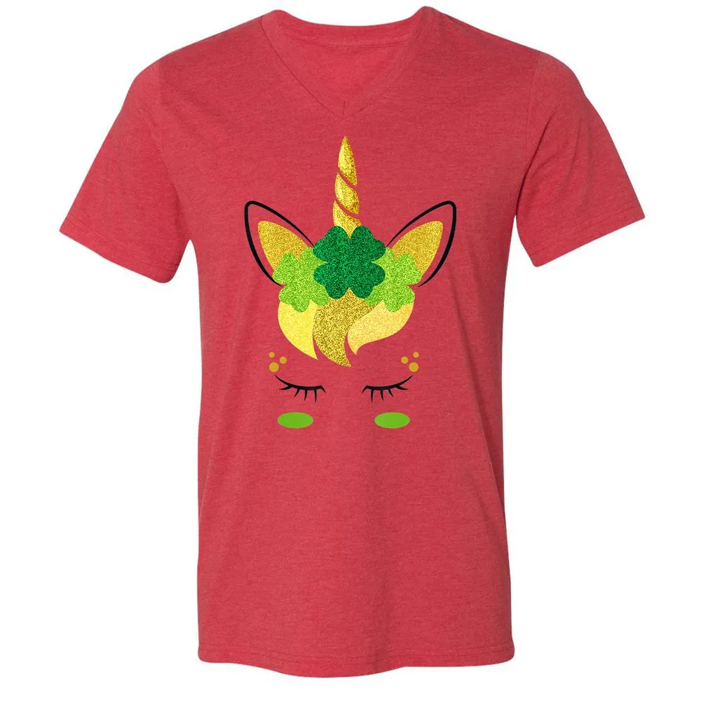 Unisex V-Neck T-Shirt - KAAFBGQR - Heather Red - 5