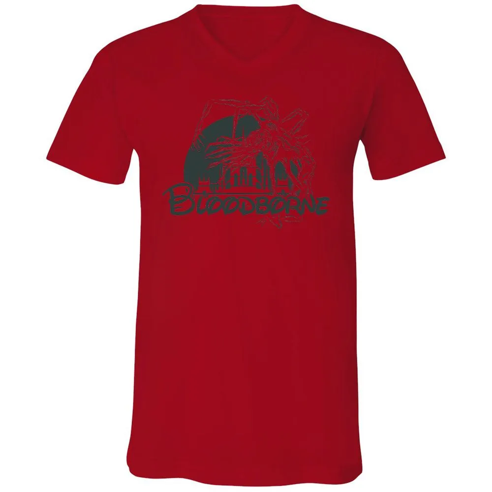 Unisex V-Neck T-Shirt - W3LCRZUH - Red - 3