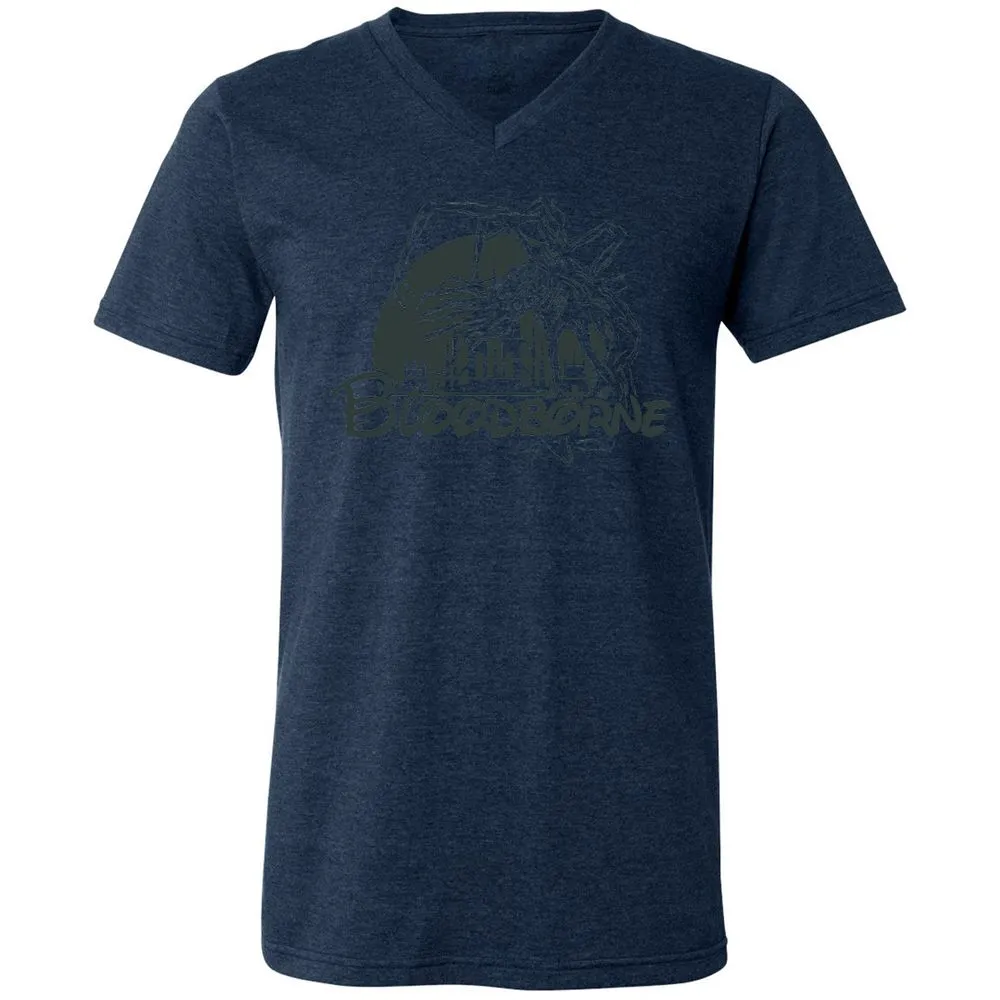 Unisex V-Neck T-Shirt - W3LCRZUH - Heather Navy - 15