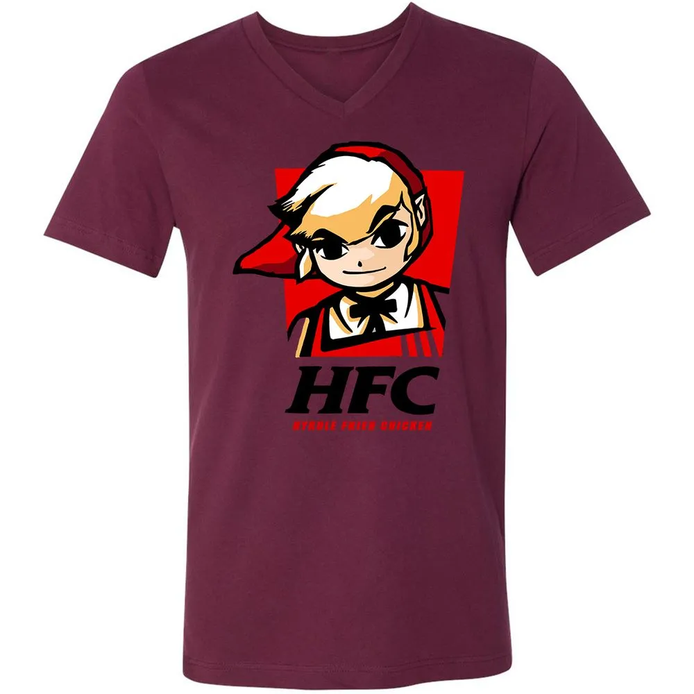 Unisex V-Neck T-Shirt - DGA8LWZX - Maroon - 6