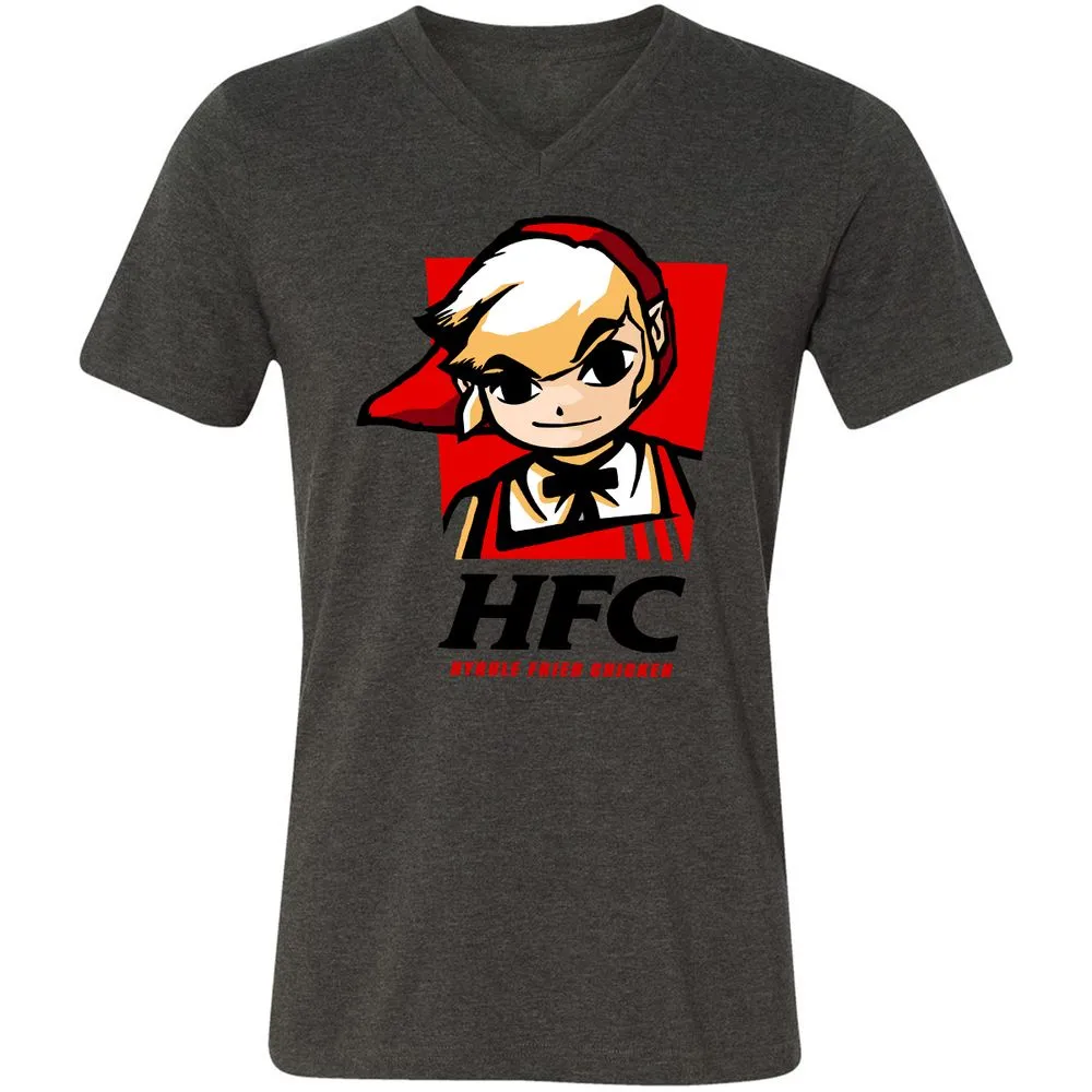 Unisex V-Neck T-Shirt - DGA8LWZX - Dark Grey Heather - 8