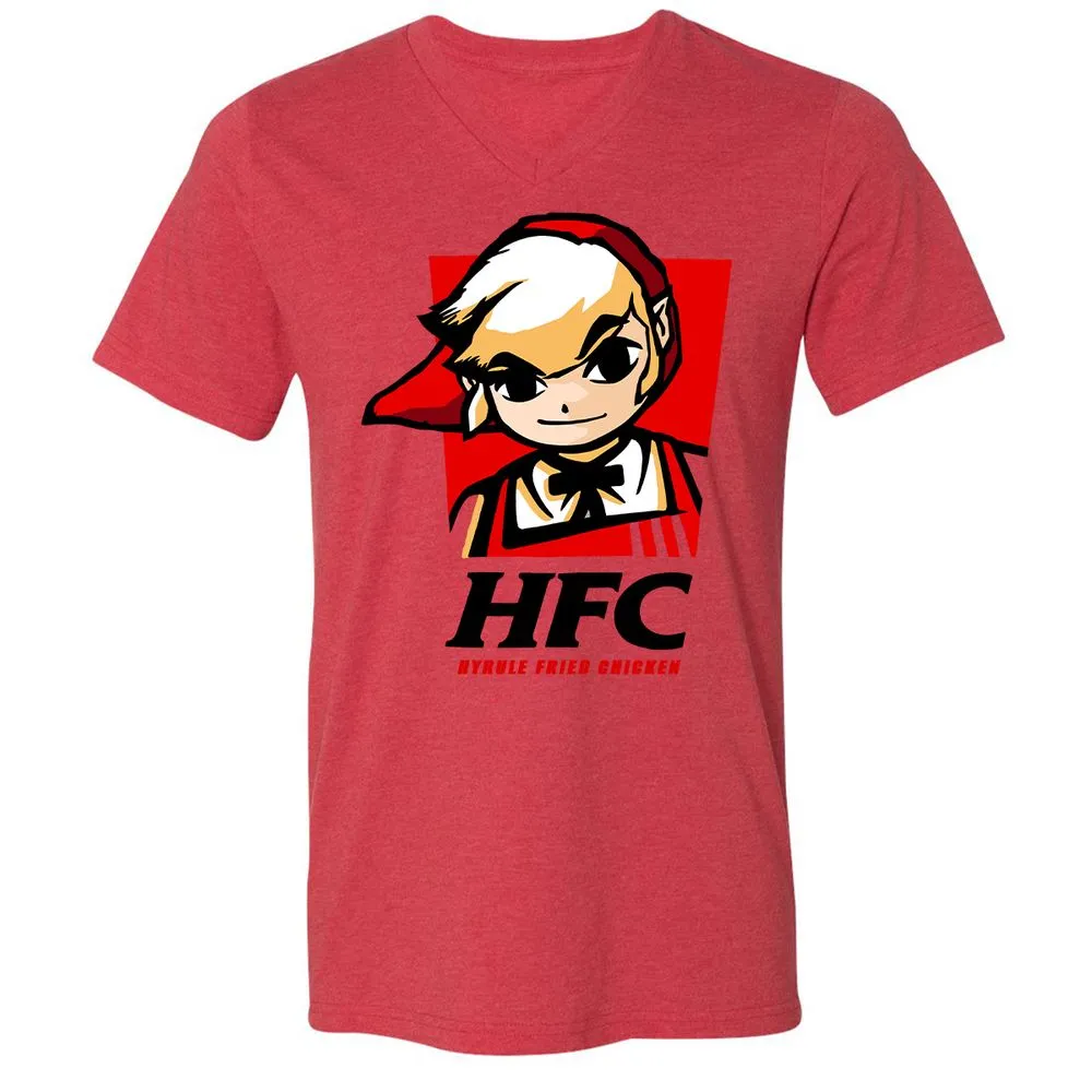 Unisex V-Neck T-Shirt - DGA8LWZX - Heather Red - 5